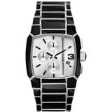 Diesel Cliffhanger horloge voor heren, chronograaf uurwerk met siliconen, roestvrij staal van lederen band, Zwart en zilvertint, Armband