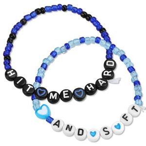 2 stuks concertarmbanden, 17 cm, tourarmbanden met trendy doos, sieradengeschenken voor concertfans, concertarmband voor dames, M, Acryl, glas, Geen edelsteen