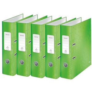 Leitz WOW Series 10054054 kwaliteitsmap A4 rug 8 cm 5 stuks 180° grijs gelamineerd karton groen