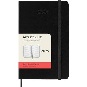 Moleskine Agenda 2025 Dagelijks Pocket Harde Kaft Zwart