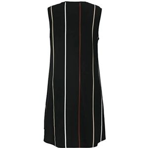Ulla Popken Longtop voor dames, gestreept, A-lijn, ronde hals, mouwloos T-shirt, Donkergrijs