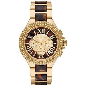 Michael Kors Camille Chronograph dameshorloge van roestvrij staal, goudtint, MK7269, goud, armband, Goud, armband