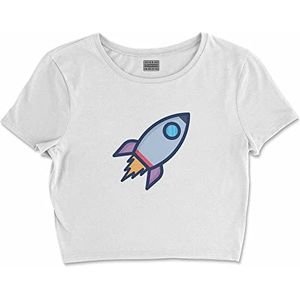 Bona Basics, Dames basic digitale print T-shirt 100% katoen wit casual maat: small wit korte taille, Wit