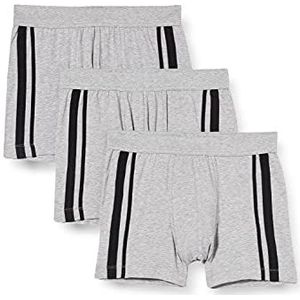 Schiesser 3-pack heren shorts biologisch katoen soft waist strepen stretch 95/5, Grijze mix