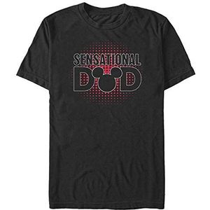 Disney Mickey Classic Sensational Dad Organic T-shirt met korte mouwen uniseks, zwart.
