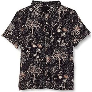 IKKS Babyhemd met palmeraie blouse voor jongens, zwart.