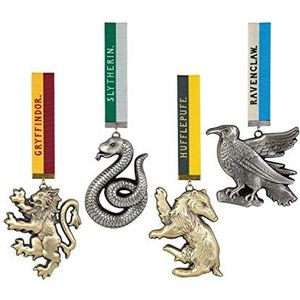 The Noble Collection Hogwarts Mascot Ornaments – 4 inch (11 cm) hoge kwaliteit kerstornamenten – officieel gelicentieerd product Harry Potter filmset film speelgoed – cadeaus voor familie, vrienden en Harry Potter fans