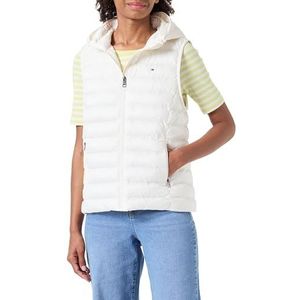 Tommy Hilfiger Lw Global Stripe gewatteerd vest voor dames, Wit (oud wit)