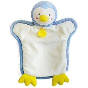 Doudou et Compagnie - Knuffeldier handpop pinguïn – 25 cm – blauw/wit – DC3614