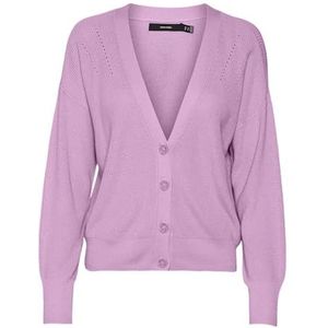 VERO MODA Vmnewlexsun Ls Car Ga Noos Damesvest met V-hals, Pastel Lavendel