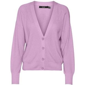 VERO MODA Vmnewlexsun Ls Car Ga Noos Damesvest met V-hals, Pastel Lavendel