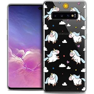 Caseink Beschermhoesje voor Samsung Galaxy S10 + (6,4 inch), kristalgel, HD-motief, fantasia-design, eenhoorn in The Sky, zacht, ultradun, bedrukt in Frankrijk