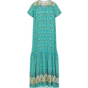 EYOTA Robe d'été pour femme avec imprimé floral 15926559-EY01, turquoise multicolore, taille XXL, Robe d'été avec imprimé floral, XXL