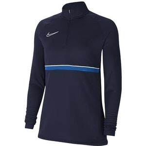 Nike Academy 21 Drill Top dames trainings-sweatshirt, CV2653-453, marineblauw/wit/koningsblauw/wit, L