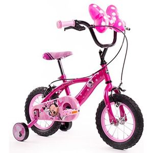 Huffy Disney Minnie Mouse Kinderfiets voor kinderen van 3 tot 5 jaar, met stabilisatoren, 30,5 cm, roze