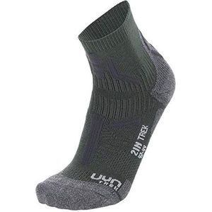 UYN Trekking 2-in-wandelsokken voor heren, laag uitgesneden sokken, meerkleurig (Militair/Grey Melange)
