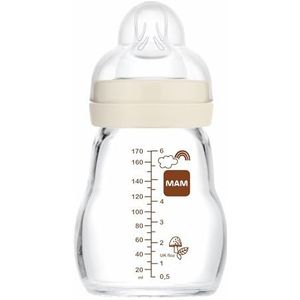 MAM Feel Good A161 babyfles met gepatenteerde SkinSoftTM siliconen voor baby's vanaf 0 maanden, 170 ml, neutraal