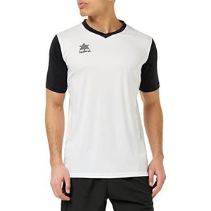 Luanvi Heren sportshirt Crete Interlock stof maat S, wit/zwart, S, wit/zwart, S, wit/zwart, S, Wit/Zwart
