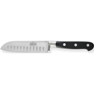 RICHARDSON SHEFFIELD V Sabatier Finest Santoku-mes van hoogwaardig roestvrij staal, zwart, 17,5 cm