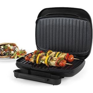Petra PT4366MBLKVDE Panini Press Grill met afneembare lekbak, Smartstone gecoate kookplaten, geen olie nodig, veelzijdig koken van groenten, vlees,