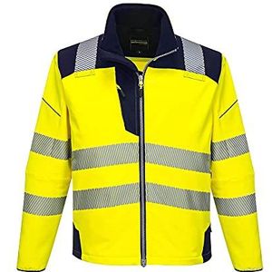 Portwest PW3 T402YNR4XL softshell jas met hoge zichtbaarheid, geel/marineblauw, maat 4XL