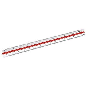 WEDO 05255002 verloopladder, driehoekig, 30 cm, DIN ingenieur, wit