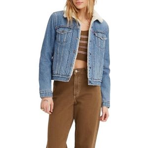 Levi's ORIGINAL SHERPA TRUCKER Z2097 INDIGO Echte Sherpa Trucker voor dames (1 stuk), Originele SHERPA TRUCKER Z2097 Indigo WORN IN