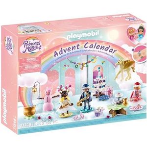 Playmobil Adventskalender 71348 - Kerstmis onder de regenboog, aftellen tot Kerstmis, inclusief 24 deuren om elke dag in december te openen, kerstspeelgoed voor kinderen vanaf 4 jaar
