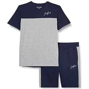 Jack & Jones Jjblocking Tee SS O-Neck Set MP-T-shirts en shorts voor heren, Navy Blazer