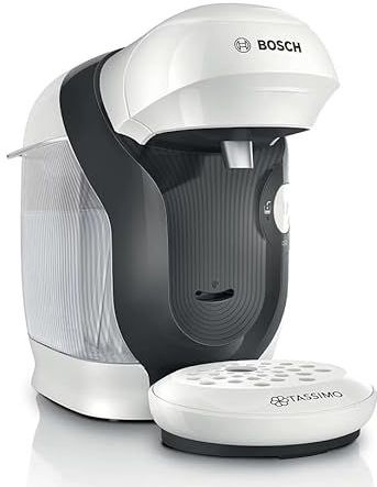 Bosch Tassimo Style Friendly TAS114E capsulemachine met meer dan 70 dranken, geschikt voor alle kopjes, volautomatisch, duurzaam, ruimtebesparend, 1400 W, wit
