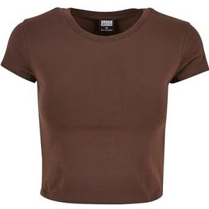 Urban Classics Ladies Stretch Jersey Cropped Tee, T-Shirt Femme, Brown, marron, 3XL EU