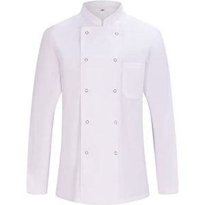 MISEMIYA Herren Kochjacke Kz-6821 KZ-6821 heren keukenjack voor jongens (1 stuk), Keukenjack 682 - wit