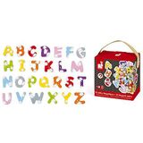 Janod - Koffer met 52 magnetische letters Splash – accessoires voor kinderbord – alfabet leren en lezen – vanaf 3 jaar, J09612