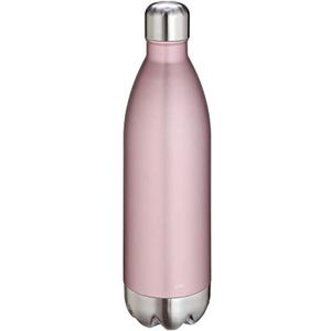 cilio Elegante roestvrijstalen drinkfles, 1 liter, roségoud, lekvrij, isolatiefles, ook voor koolzuurhoudende dranken, houdt tot 18 uur warm en 24 uur koud