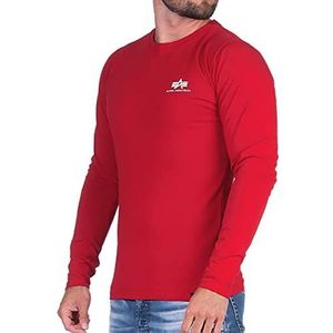 ALPHA INDUSTRIES Back Print Heavy LS T-shirt voor heren, Speed Red