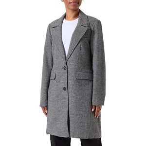 ONLY Onlbillie Wool Check Coat Otw wollen damesjas, Zwart geruit Cloud Dancer