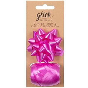 2 stuks krulband voor het verpakken van geschenken, krachtige roze krulband en strikverpakking, krulband en lichtroze strik