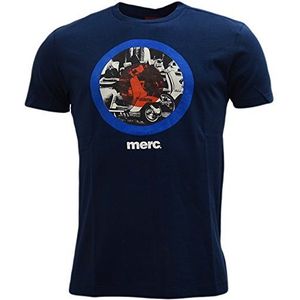 Merc of London Granville T-shirt voor heren, ronde hals, korte mouwen, blauw (Navy), XXL, Blauw (zwart)