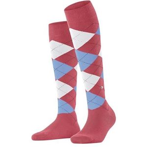 Burlington Queen W Kh paar katoenen lange sokken met patroon, hoge damessokken (1 stuk), rood (8542)