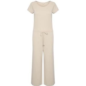 Part Two Part Two Jumpsuit voor dames, korte mouwen, brede leggings, cropped jersey, ronde hals, jumpsuit voor dames, Moonbeam