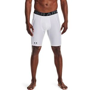 Under Armour HeatGear Long Shorts voor heren, wit (100) / zwart