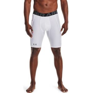 Under Armour HeatGear Long Shorts voor heren, wit (100) / zwart