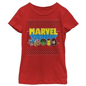 Marvel Avengers Classic Ugly Christmas T-shirt pour fille, rouge, XL