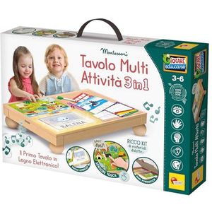 Lisciani Giochi Montessori houten tafel voor meerdere activiteiten