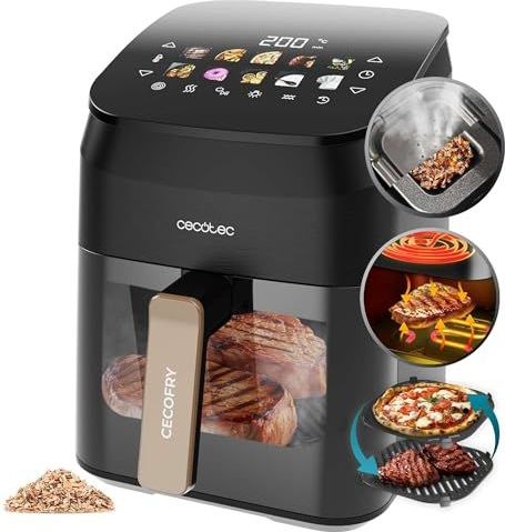 Cecotec - Cecofry&Grill Smokin’ 4500 - Airfryer - Zwart - 4.5 Liter