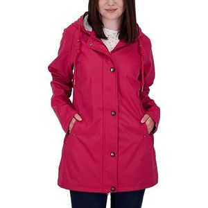 Ankerglut Manteau de pluie pour femme avec capuche, doublé, imperméable, résistant aux intempéries, veste de mi-saison, veste de pluie, rouge, 56/grande taille