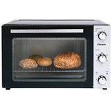 Bestron Grill Bakoven met draaispit, mini-oven met 55 L, 2000W, rvs / zwart