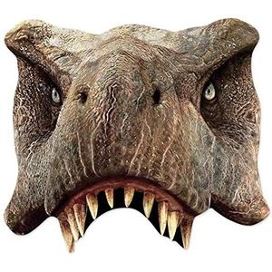 Star Cutouts Ltd SM340 Grappige T-vormige avondjurk (halfmasker) dinosaurus Tyrannosaurus Rex meerkleurig