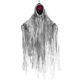 Boland 73096 - Gezichtloze hangende geest met led, 36 cm, met batterijen, lichtgevende ogen, feestdecoratie, horrordecoratie voor Halloween