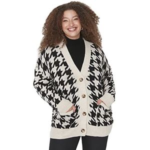 Trendyol Dames standaard V-hals cardigan zwart XXL, zwart.